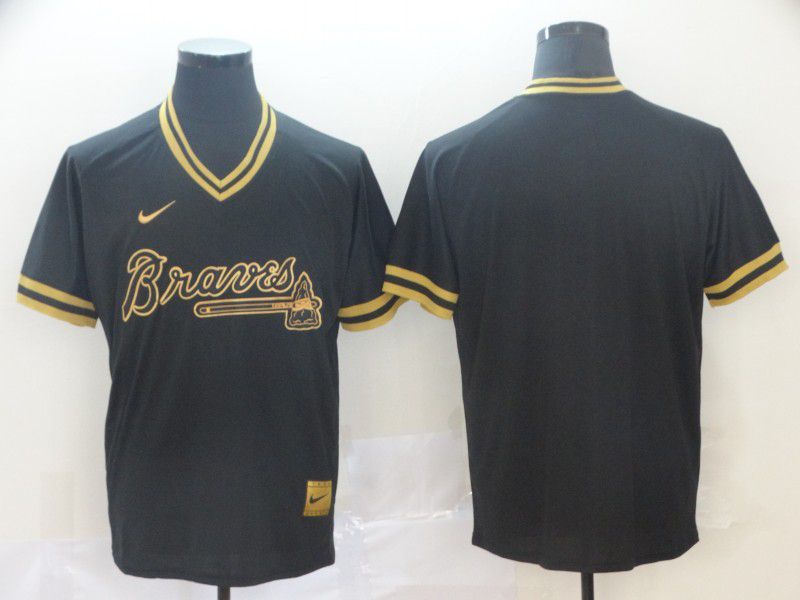 Men Atlanta Braves Blank Black gold Game Nike 2022 MLB Jersey->oakland athletics->MLB Jersey